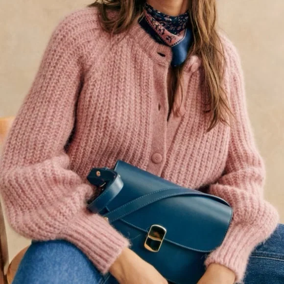 Sezane Pink Women's Cardigan Sweater - Picture 8 of 15